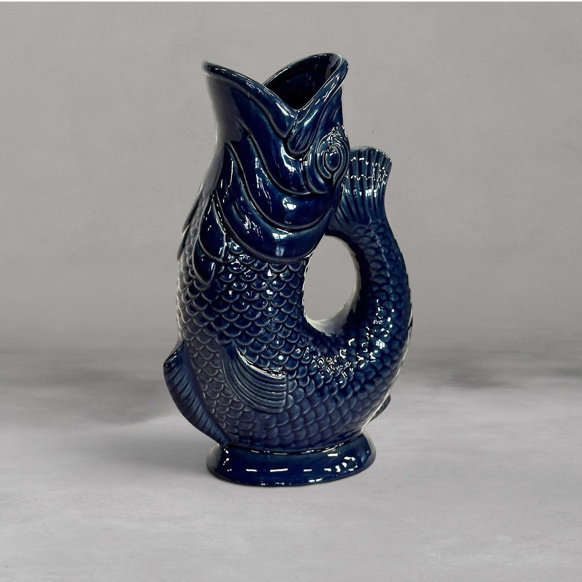 HANKI Koi Fish Jug navy blue ceramic fish jug