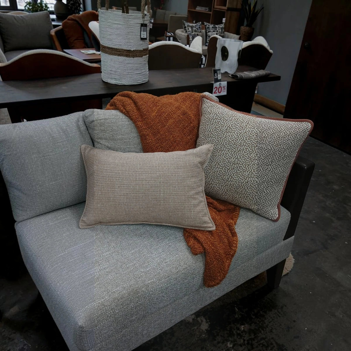 HANKI Throw Rust deep toned textured woven throw