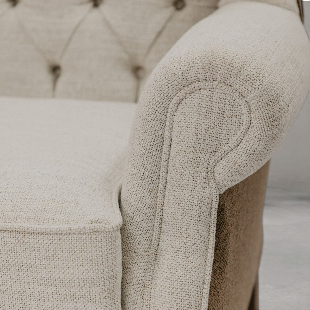 HANKI Verin Wingback stone brown chair side view