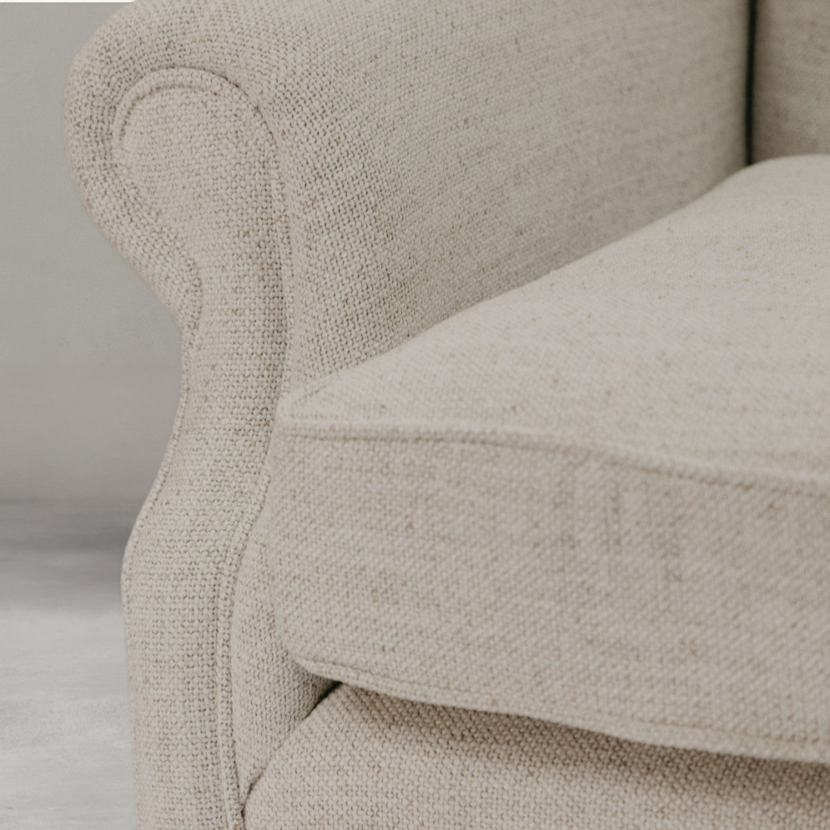 HANKI Verin Wingback stone brown chair back view