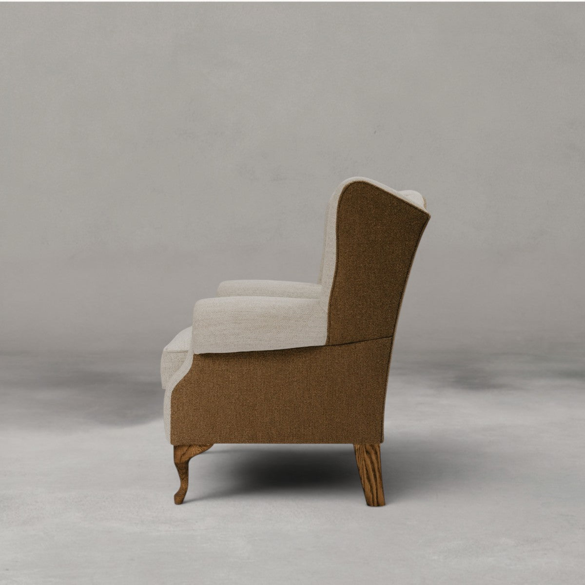 HANKI Verin Wingback stone brown chair room setting