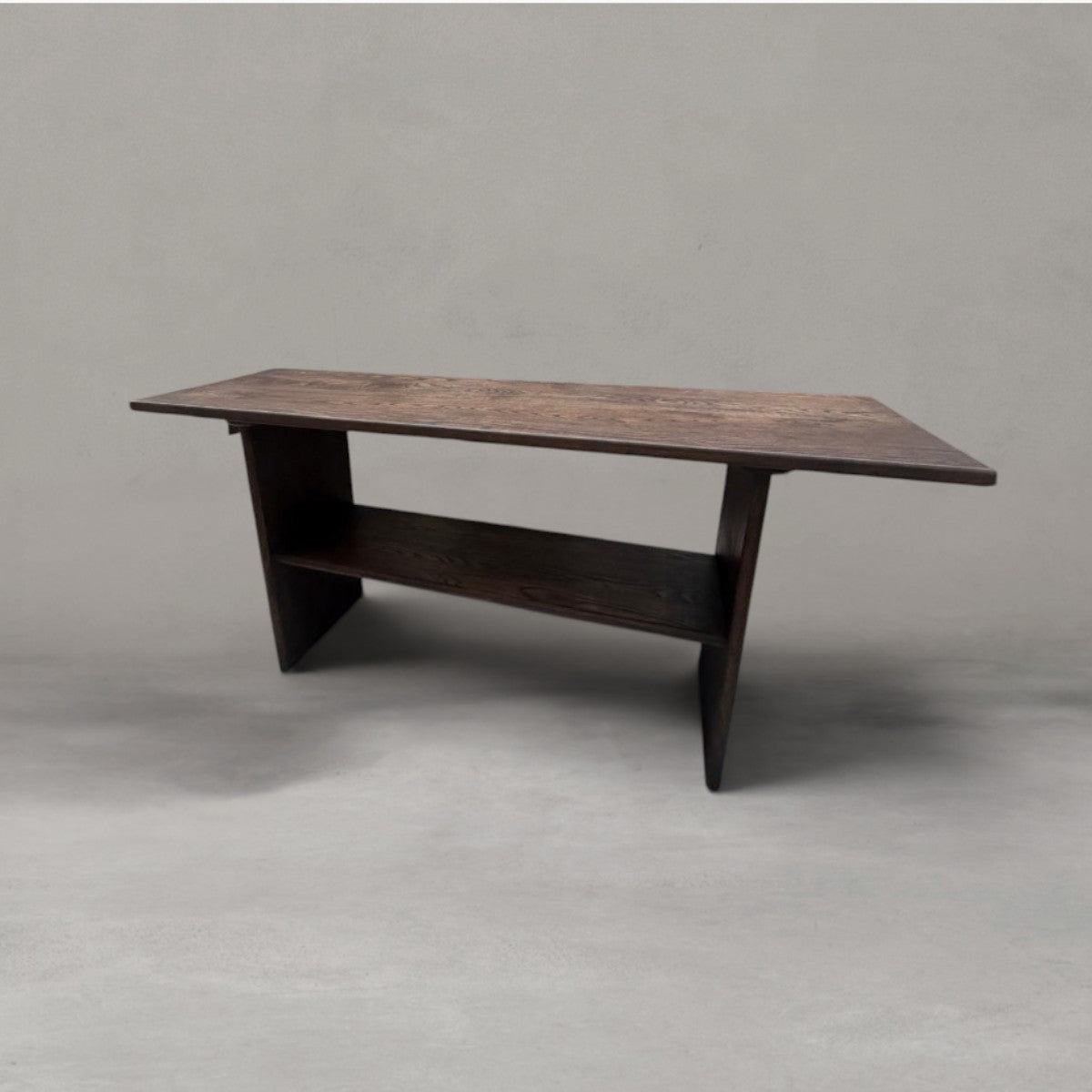HANKI Brann luxury console table dark timber asymmetric base