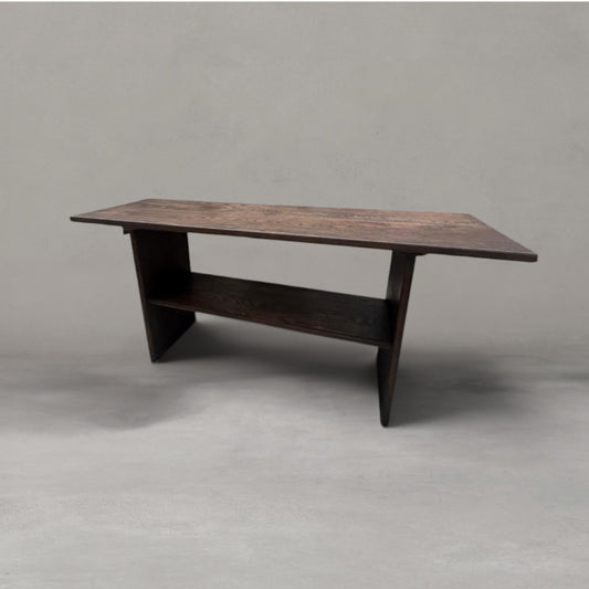 HANKI Brann luxury console table dark timber asymmetric base