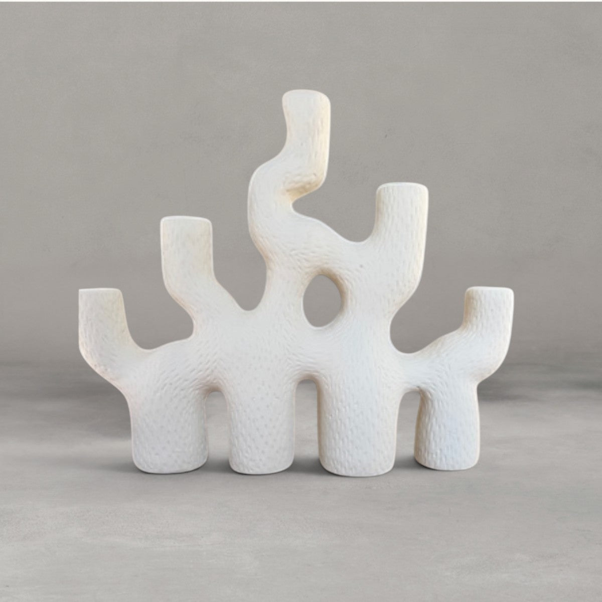 HANKI Cactus Vase sculptural white ceramic multi-opening vase