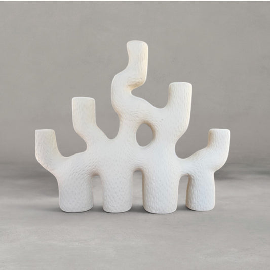 HANKI Cactus Vase sculptural white ceramic multi-opening vase