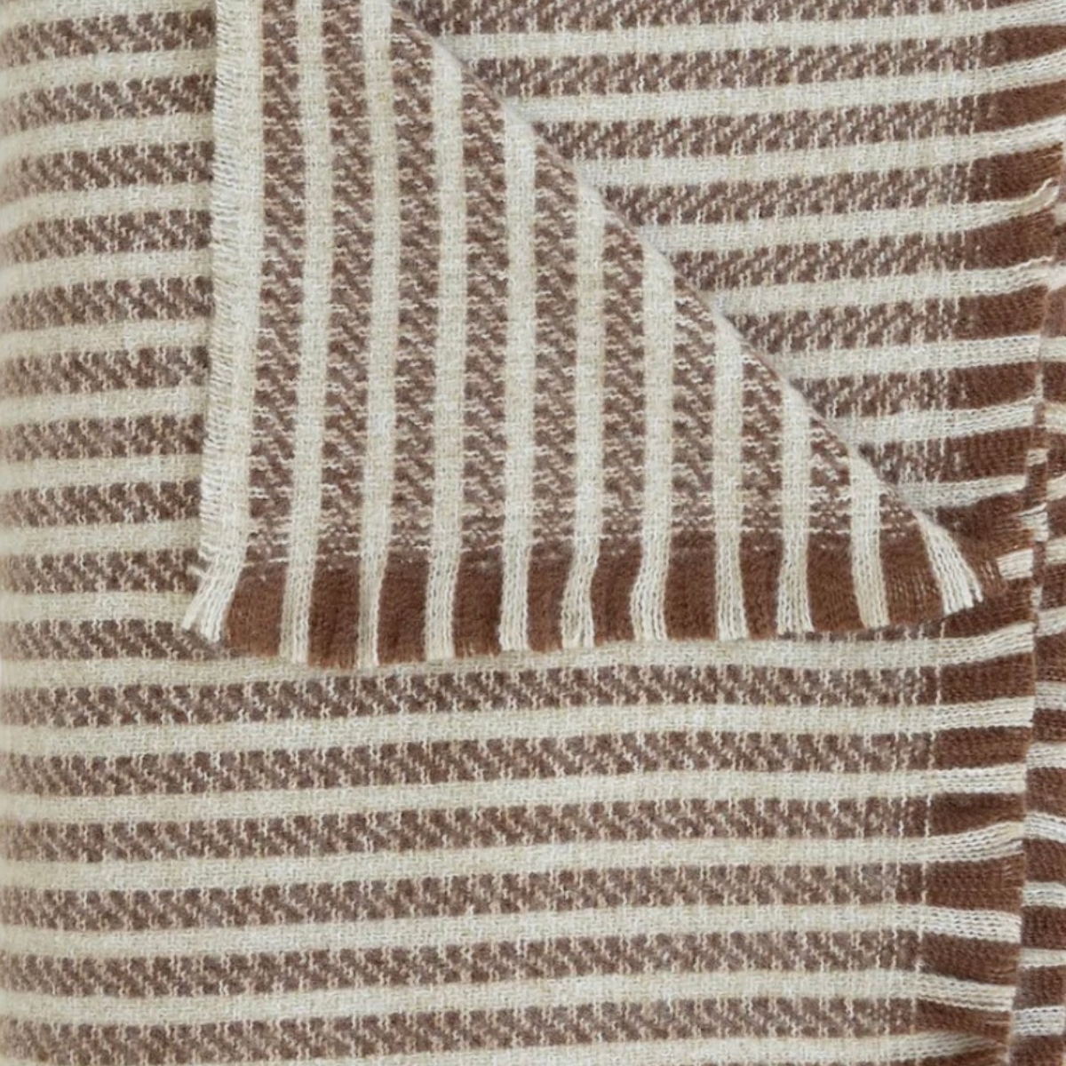 Celine Throw in Cognac by Hertex — soft striped throw blanket, HANKI Livin Luxury