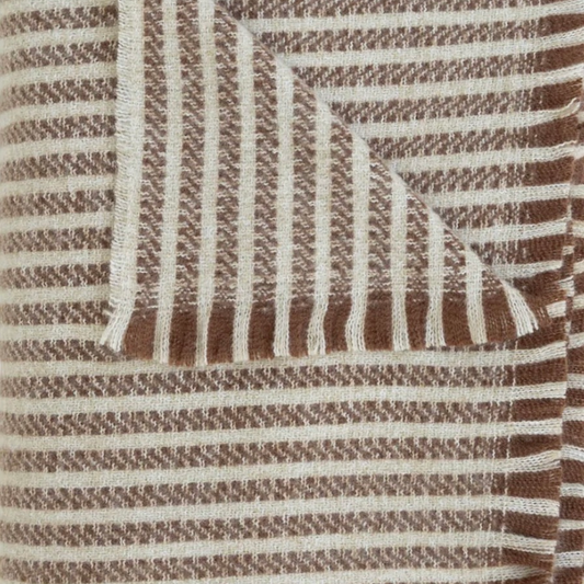 Celine Throw in Cognac by Hertex — soft striped throw blanket, HANKI Livin Luxury