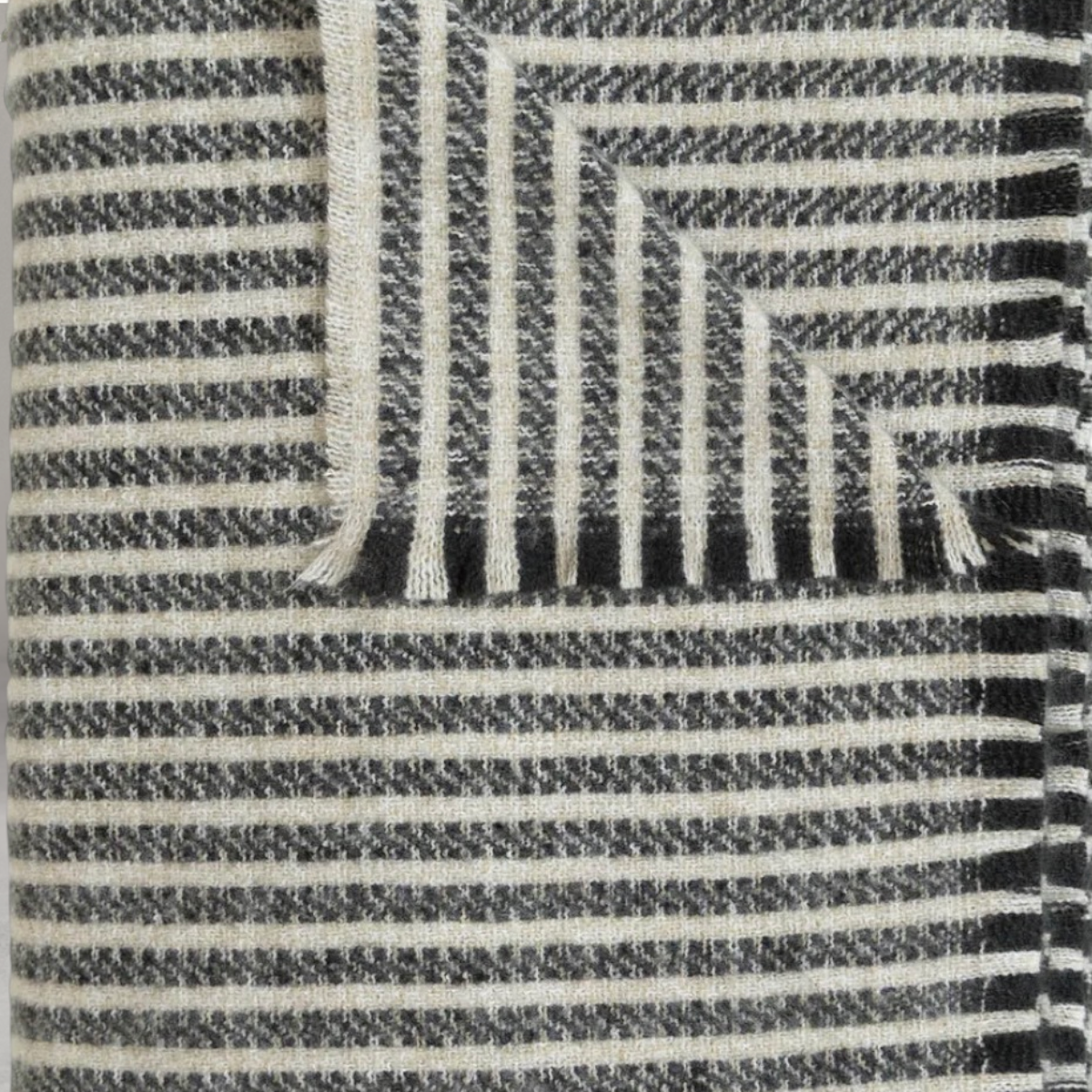 Celine Throw in Pitch by Hertex — soft striped throw blanket, HANKI Livin Luxury