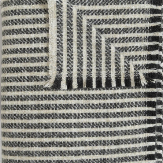 Celine Throw in Pitch by Hertex — soft striped throw blanket, HANKI Livin Luxury