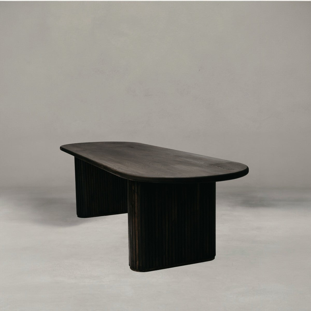 HANKI Elborn oval timber dining table front view