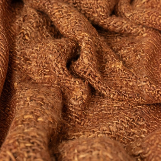 HANKI Throw Rust warm earthy woven pattern luxury throw