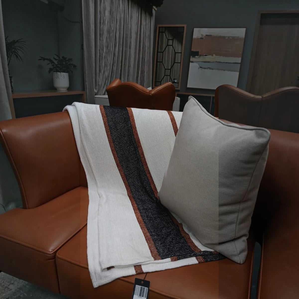 HANKI Throw Marble ivory black earthy detail textured throw