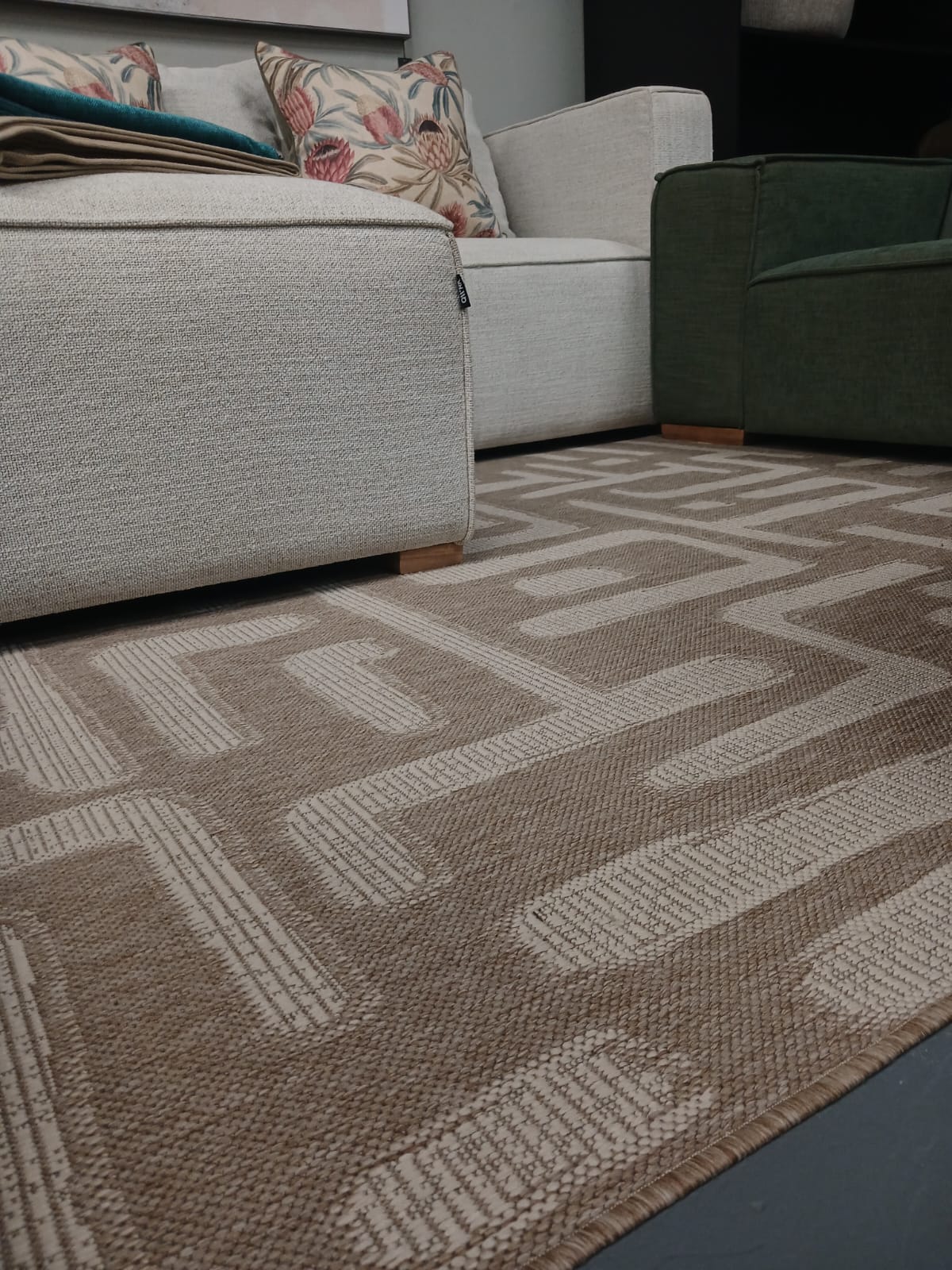 HANKI Thula Sand rug by Monn styled in the George showroom