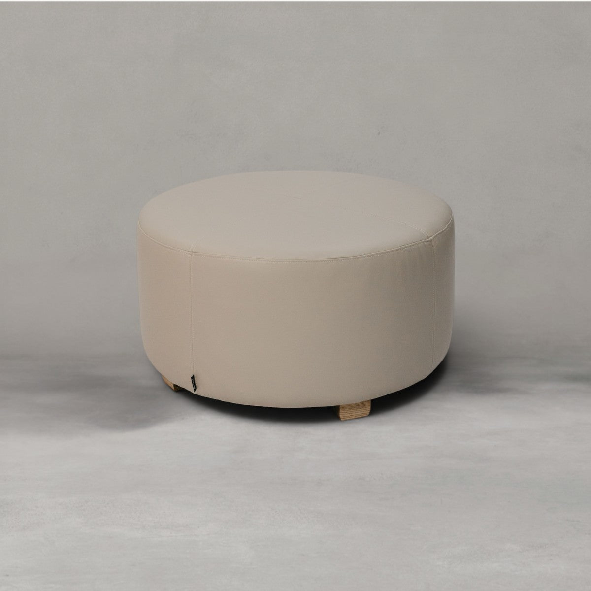 HANKI Hewn luxury leather ottoman front view
