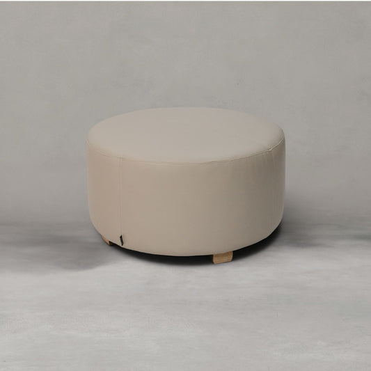 HANKI Hewn luxury leather ottoman front view
