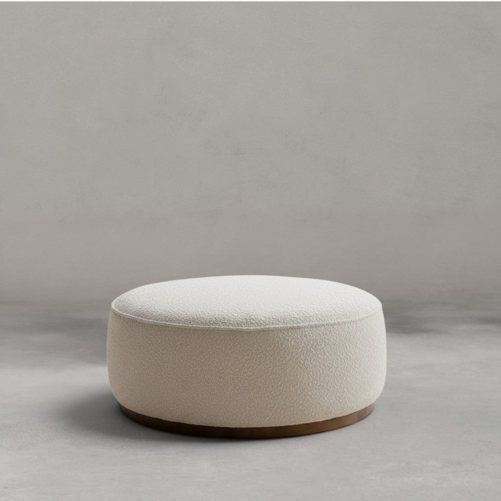 HANKI Mysa luxury textured weave ottoman front view