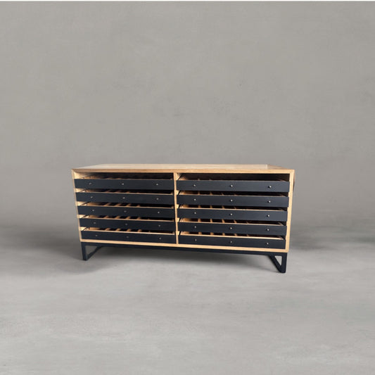 HANKI Talwyn luxury wine display timber steel open rack