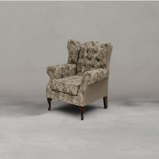 HANKI Verin Wingback olive luxury wingback chair front view