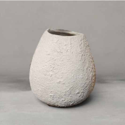 HANKI Boucle Bulb Vase White Small bouclé textured ceramic décor