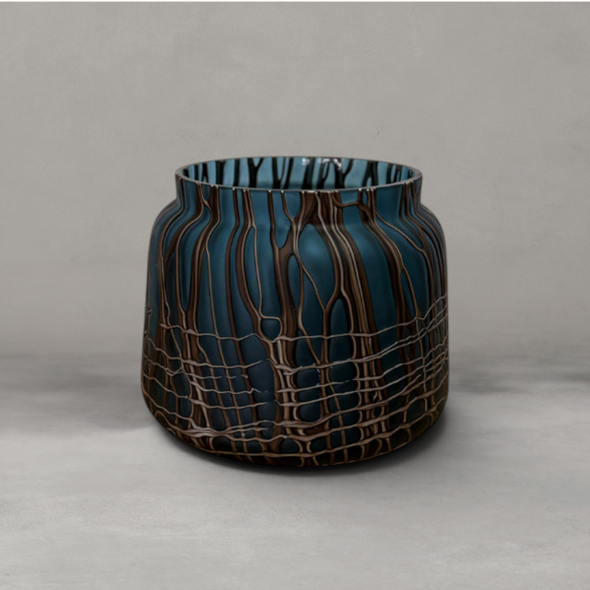 HANKI Brown Thread Vase Short woven texture earthy ceramic décor
