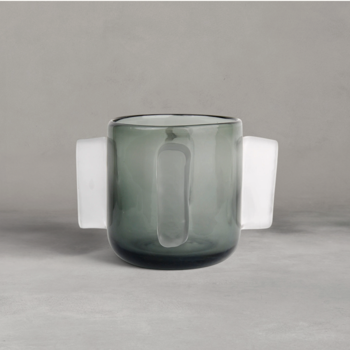 HANKI Kelly Vase smoked glass frosted architectural handles décor vase