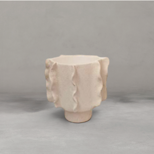 HANKI Ruffled Vase Large organic pleated ceramic décor